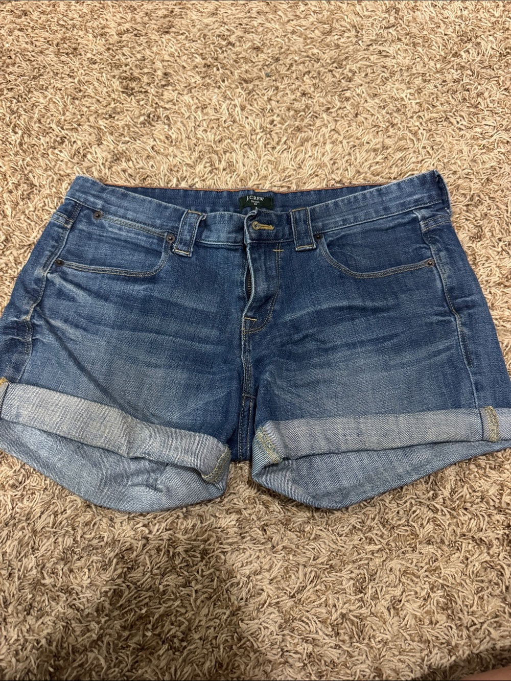 J. Crew Blue Denim Roll-Cuff Jean Shorts